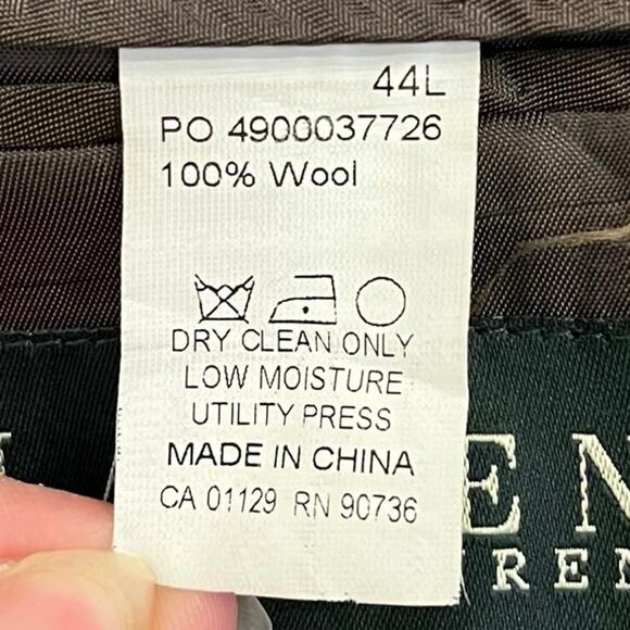 Lauren Ralph Lauren Wool Blazer Mens 44L Houndstooth Brown Sport Coat Jacket - Picture 13 of 16